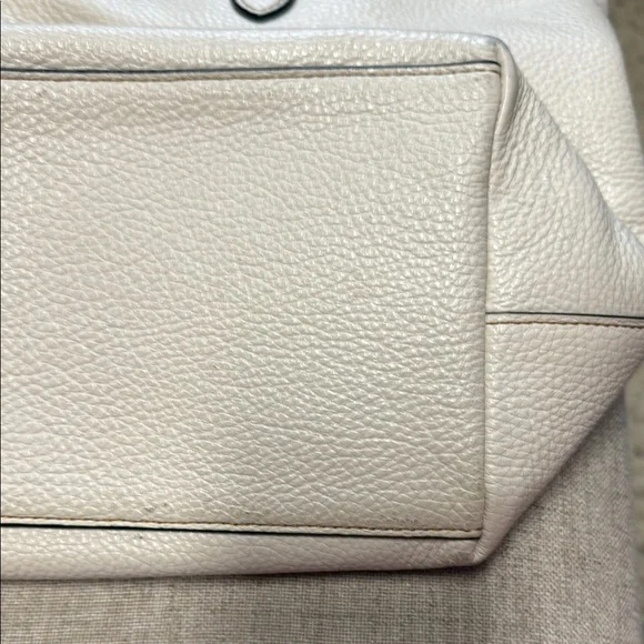 Coach White Leather Tote with Mickey Mouse Patch - Picture 4 of 7